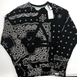 ELEVENPARIS BLACK PAISLEY SZ MEDIUM SWEATSHIRT TOP MENS NWT NEW.